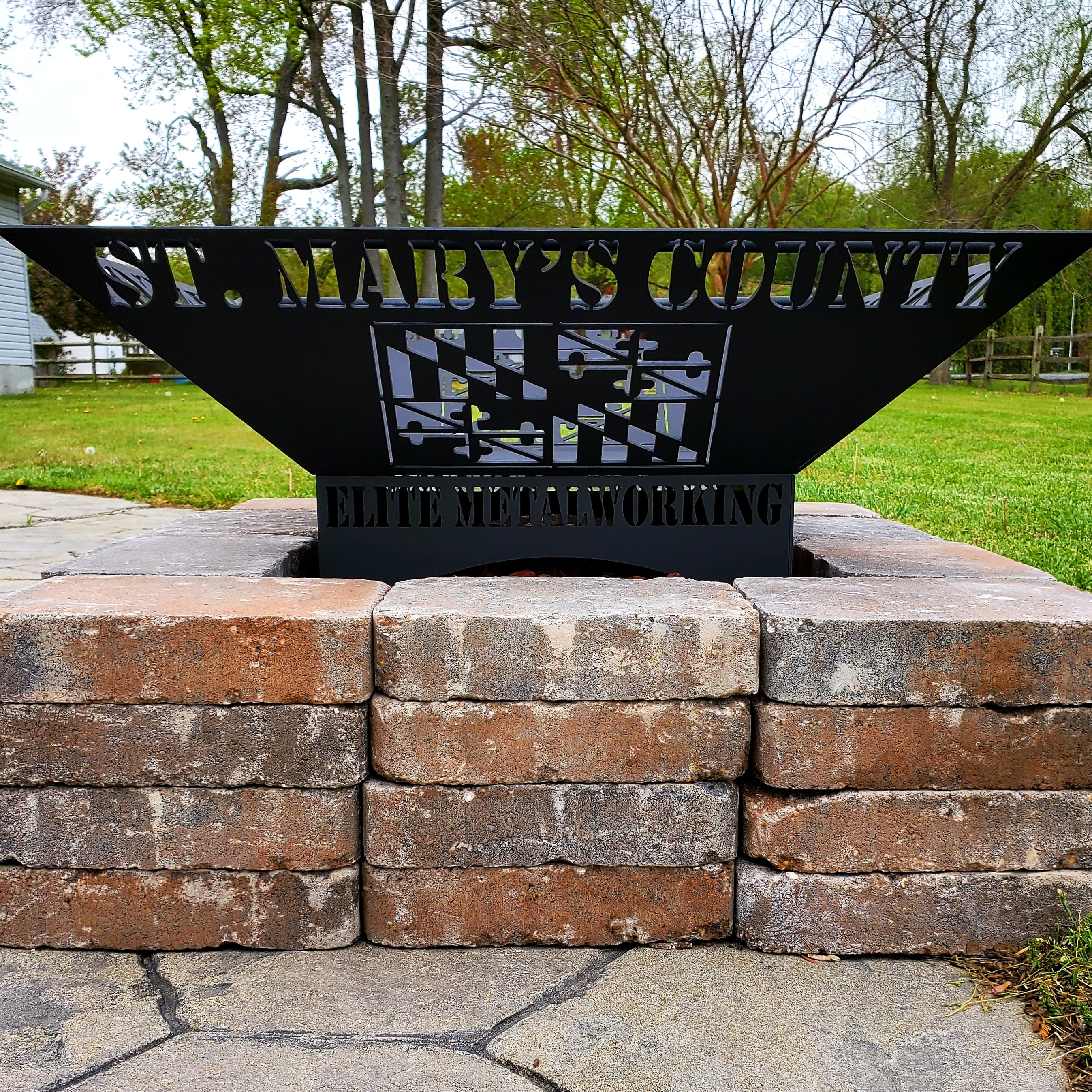Maryland Flag-Fire Pit Side Design