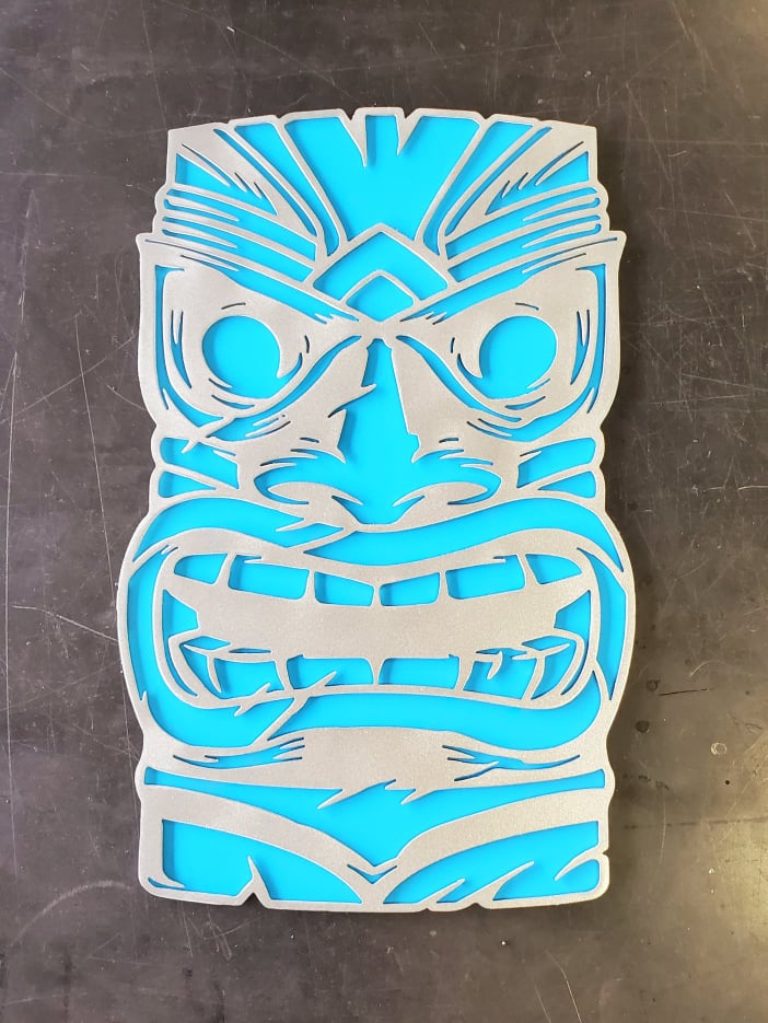 Tiki Mask Metal Art