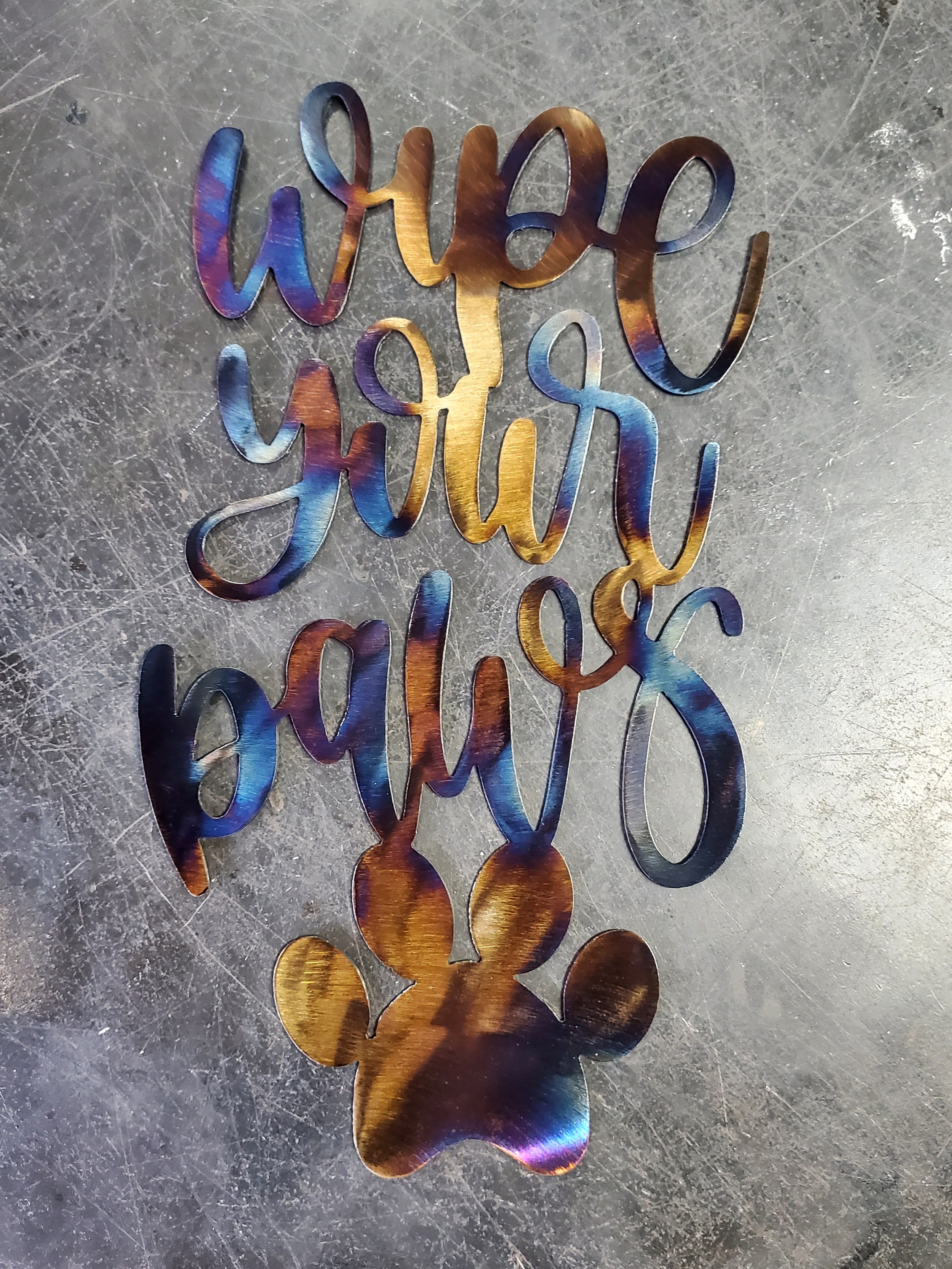 Wipe Your Paws Metal Art