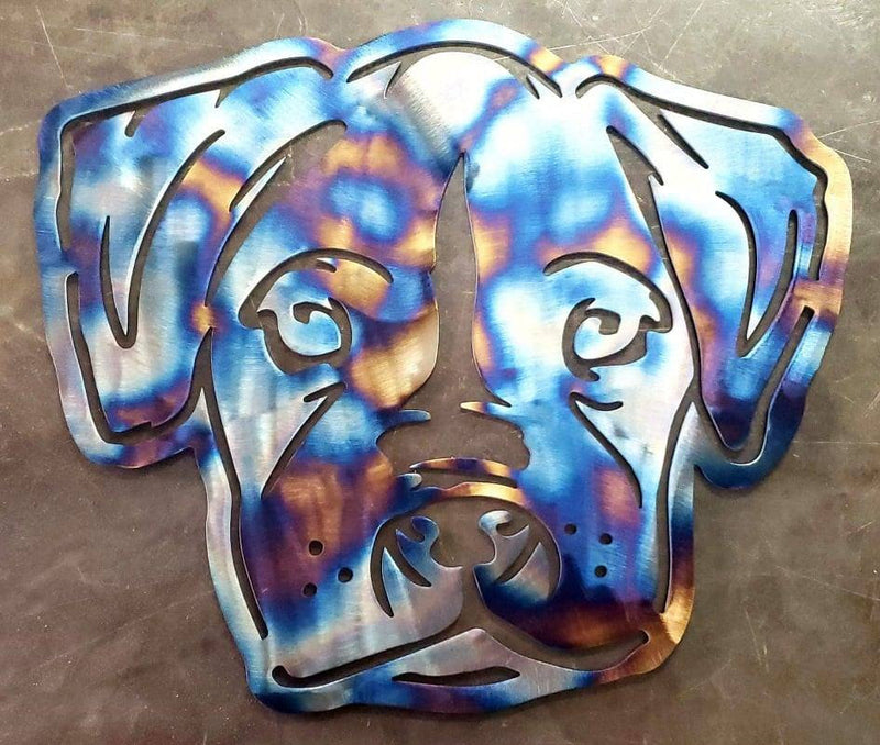 Boxer Puppy Dog Portrait Metal Art Home Decor Wall Decor Fabrication Welding Welder Annapolis Maryland Custom Personalized Gift