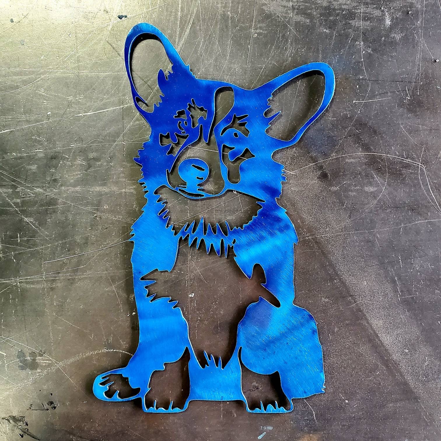 Corgi Docked Tail Metal Art