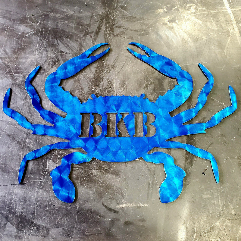 Blue Crab Metal Art Home Decor Wall Decor Fabrication Welding Welder Annapolis Maryland Custom Personalized Gift House Number Address Sign Name