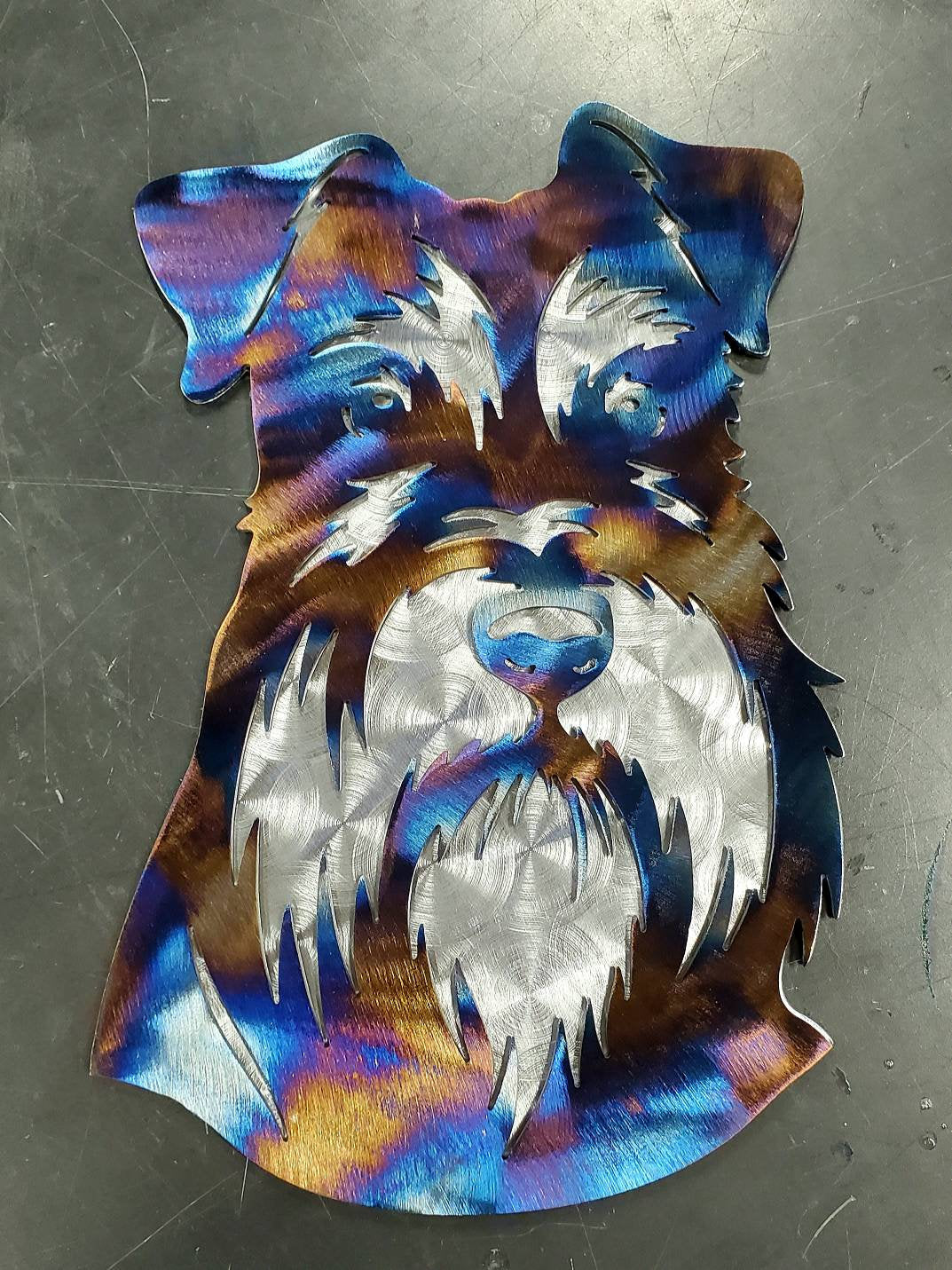 Schnauzer Dog Portrait Metal Art Home Decor Wall Decor Fabrication Welding Welder Annapolis Maryland Custom Personalized Gift