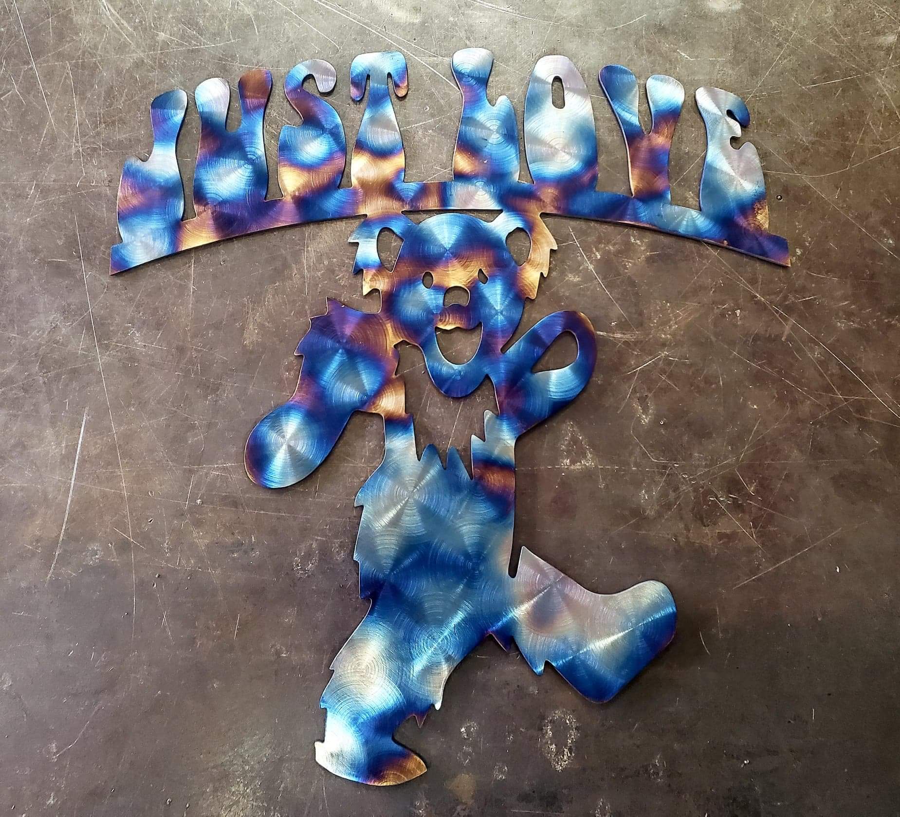 Just Love Dancing Bear Metal Art